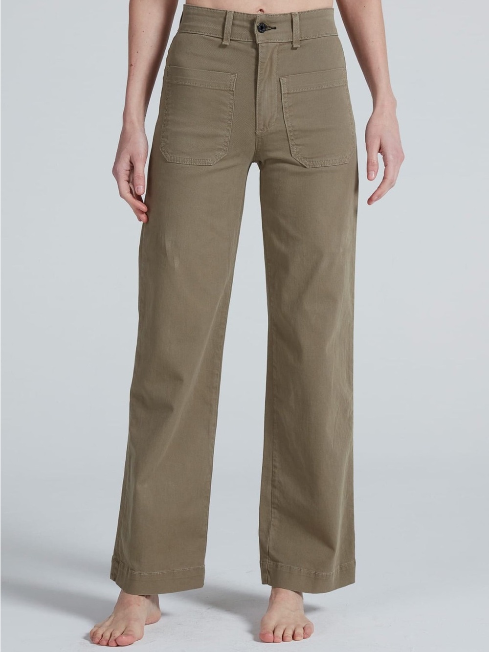 ASKK NY sailor high waisted pants in olive - Picture 2 of 10